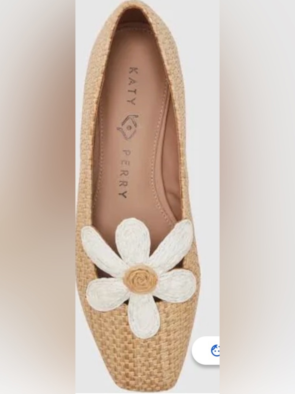 Katy Perry Womens The Evie Daisy Natural Loafers Shoes